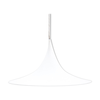 White Danish trumpet pendant lamp, 1960s