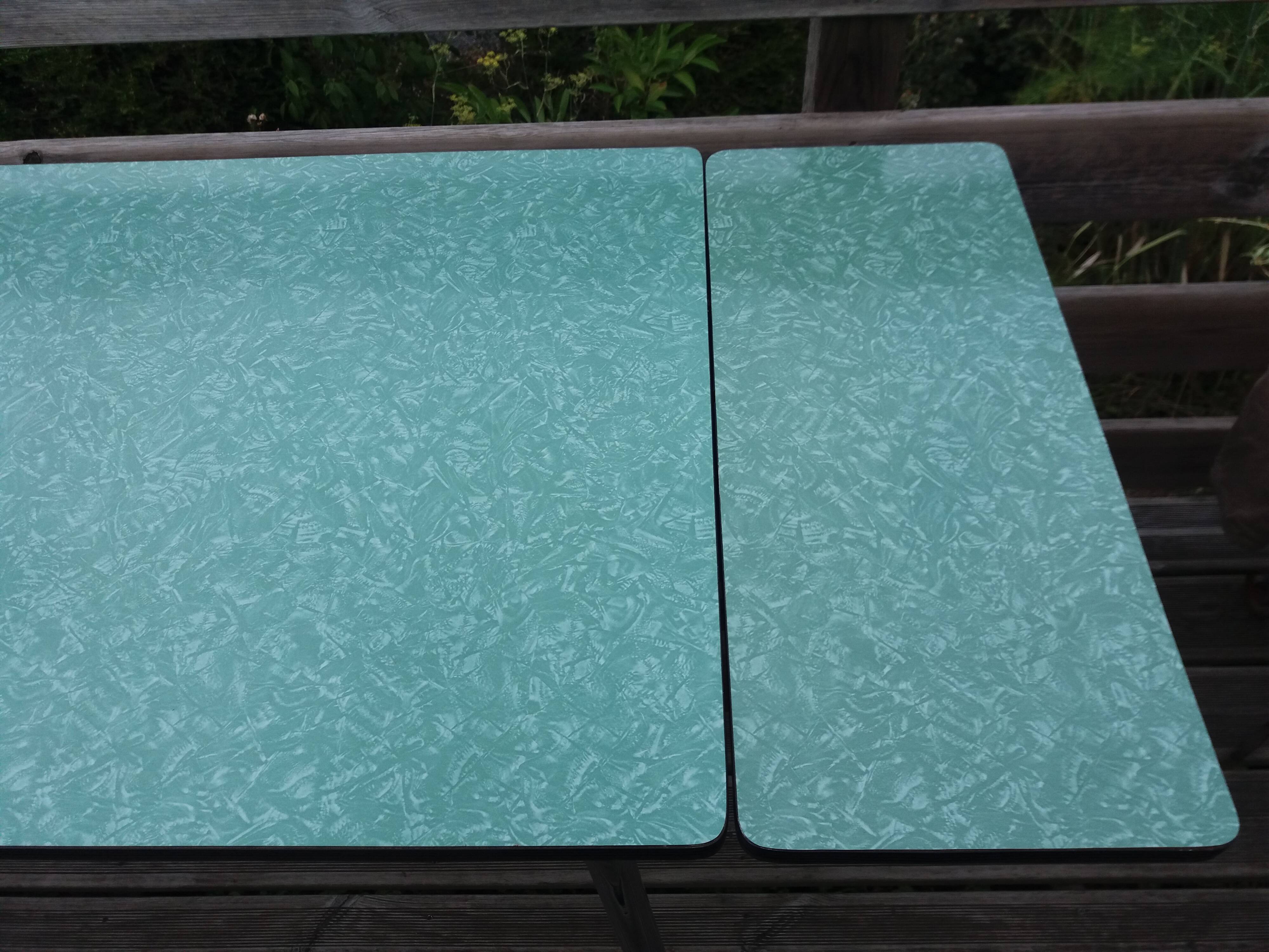 Formica and chrome-plated metal table