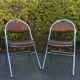 Set de 6 chaises pliantes acier et similicuir 70’s