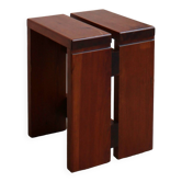 Table d'appoint vintage en bois massif