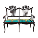 Art Nouveau Italian walnut bench