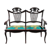 Banc Italien en noyer Art nouveau