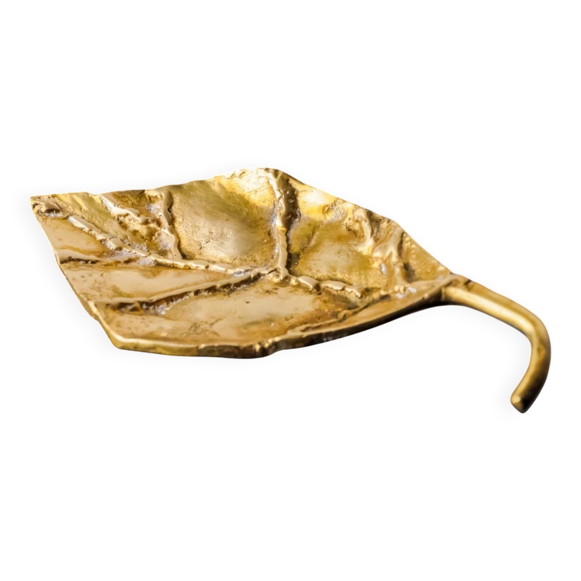 Brutalist leaf tray by David Marshall in bronze, Spain, 1970