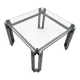 Brutalist coffee table / metal glass / 1980s / weighty