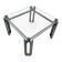 Brutalist coffee table / metal glass / 1980s / weighty
