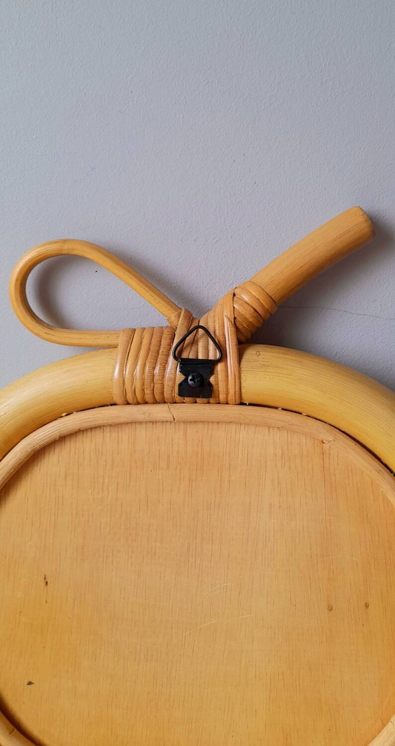 Rattan Apple Mirror