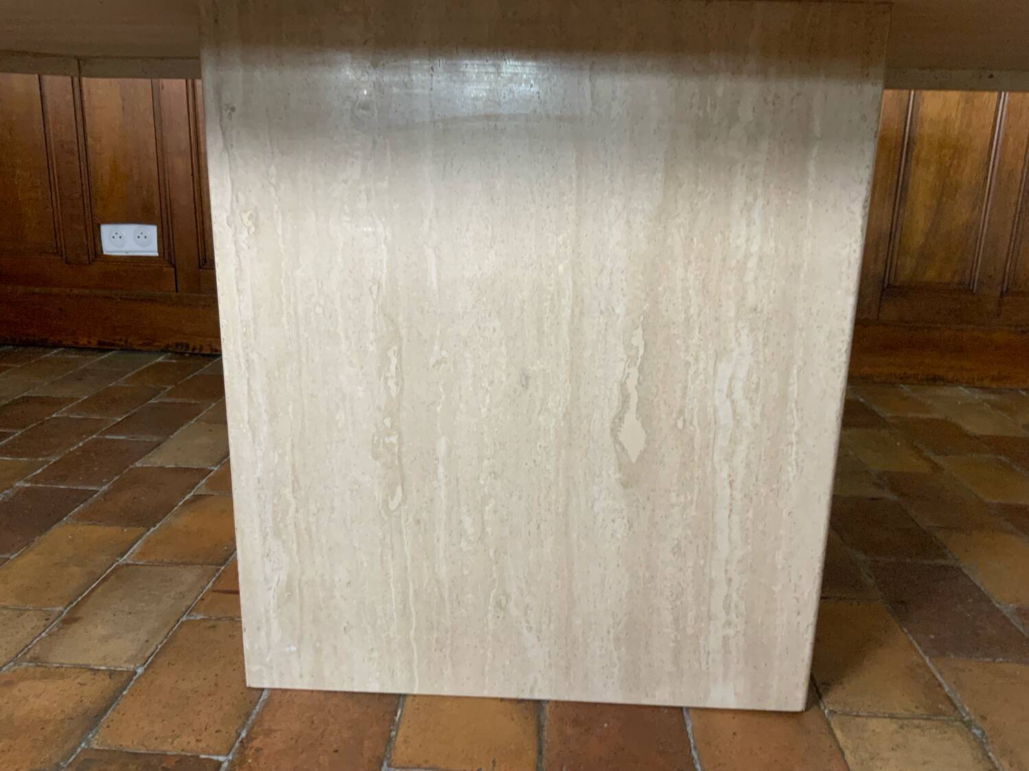 Travertine dining table