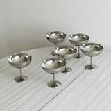 set of 6 vintage metal bowls