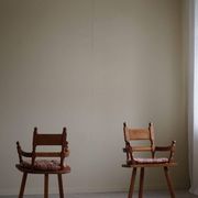 Handcrafted Tripod Armchairs in Oak, by a Danish Cabinetmaker, Folk Art, 1930s