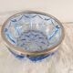 Cut blue glass bowl, silver-plated rim – 1950s-1970s