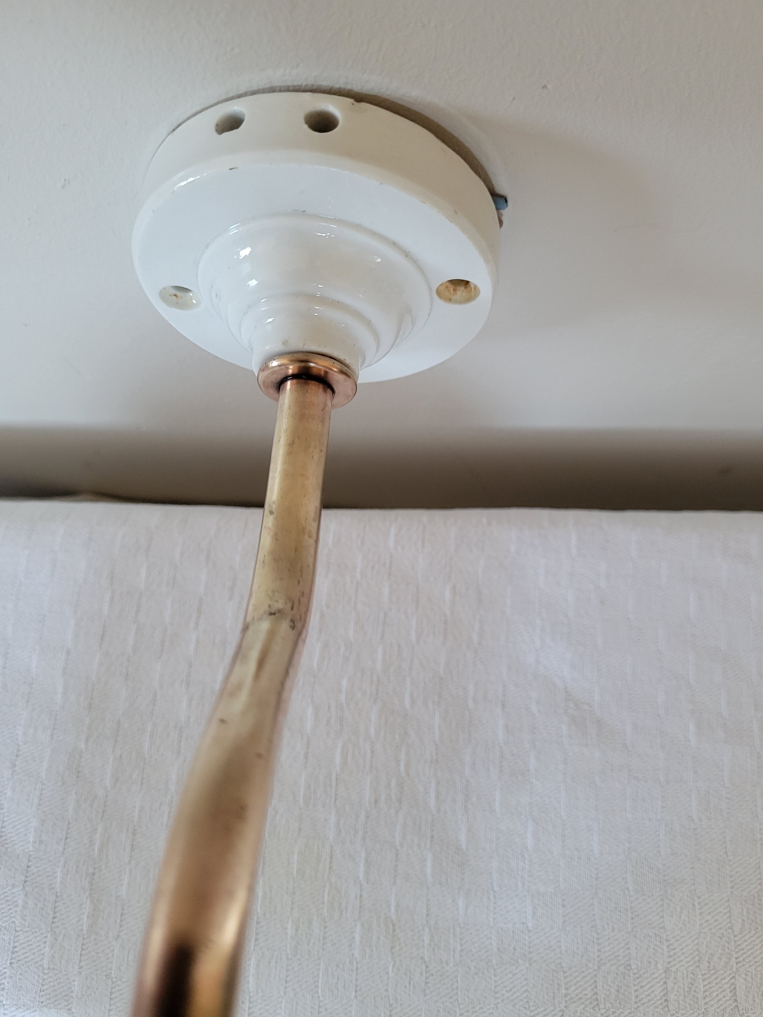 Brass and Clichy glass wall lamp