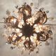 Murano fruit chandelier in crystal and gold metal