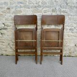 Pair of Baumann folding bistro chairs