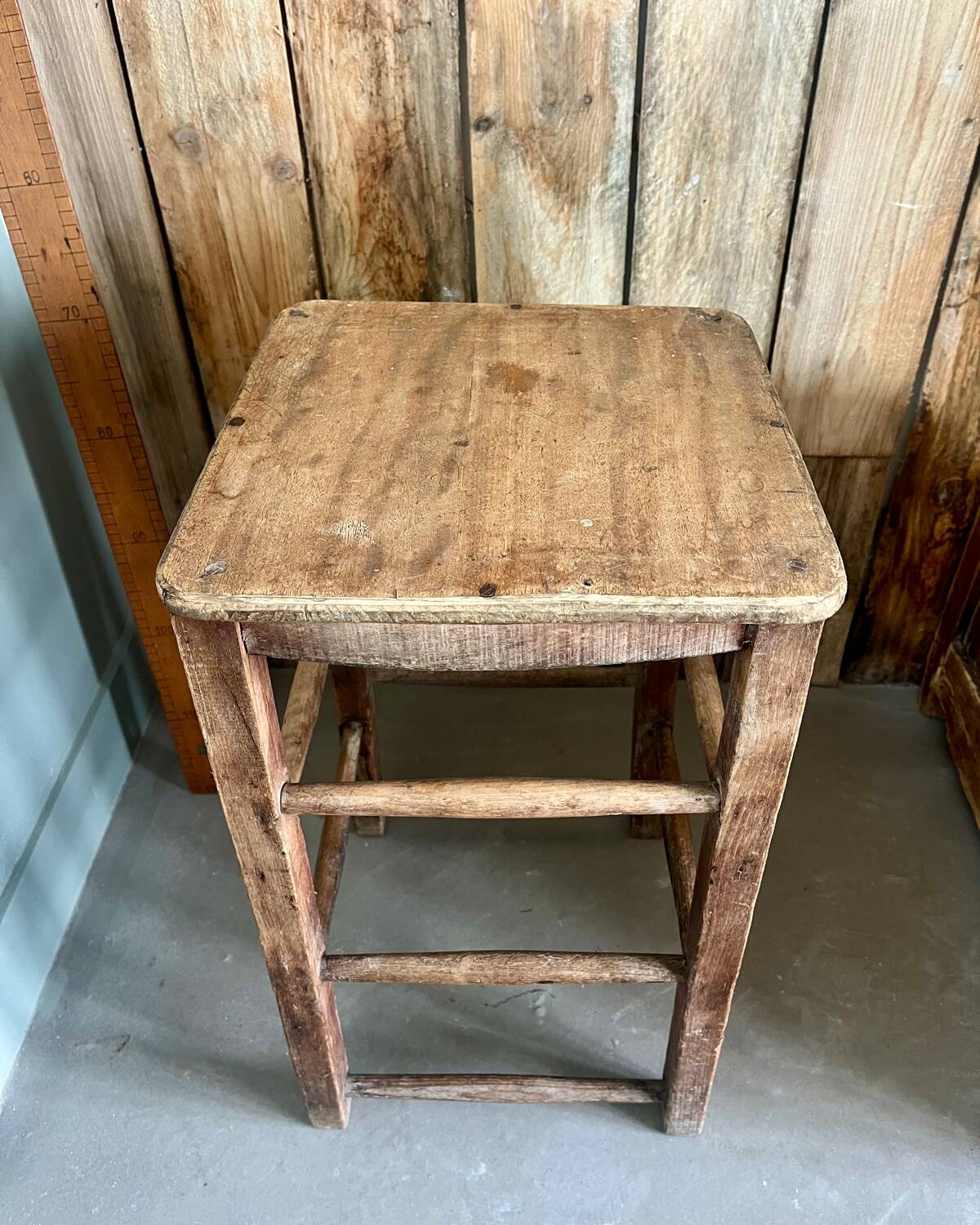 Wooden workshop stool