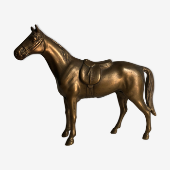 Cheval en bronze à patine dorée