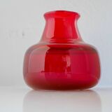 Scandinavian Mid-Century Modern Red Glass Vase by Erik Höglund