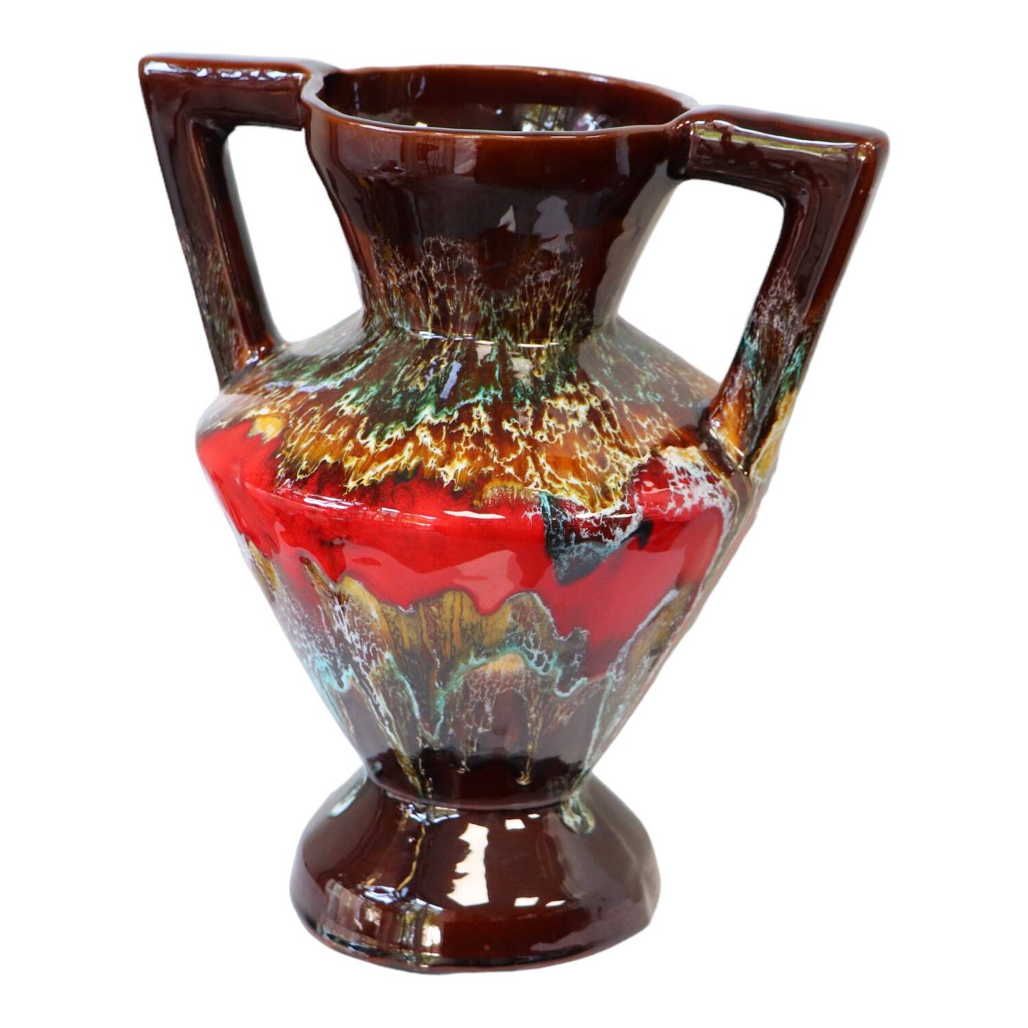 Vintage ceramic amphora vase from Vallauris, 1970s