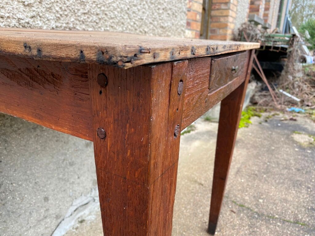 Solid wood desk with 1 drawer 75x52cm