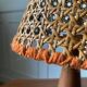 Small wooden and cane lamp