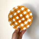 Assiettes Sarreguemines - Torchon - Orange - vintage - Rétro