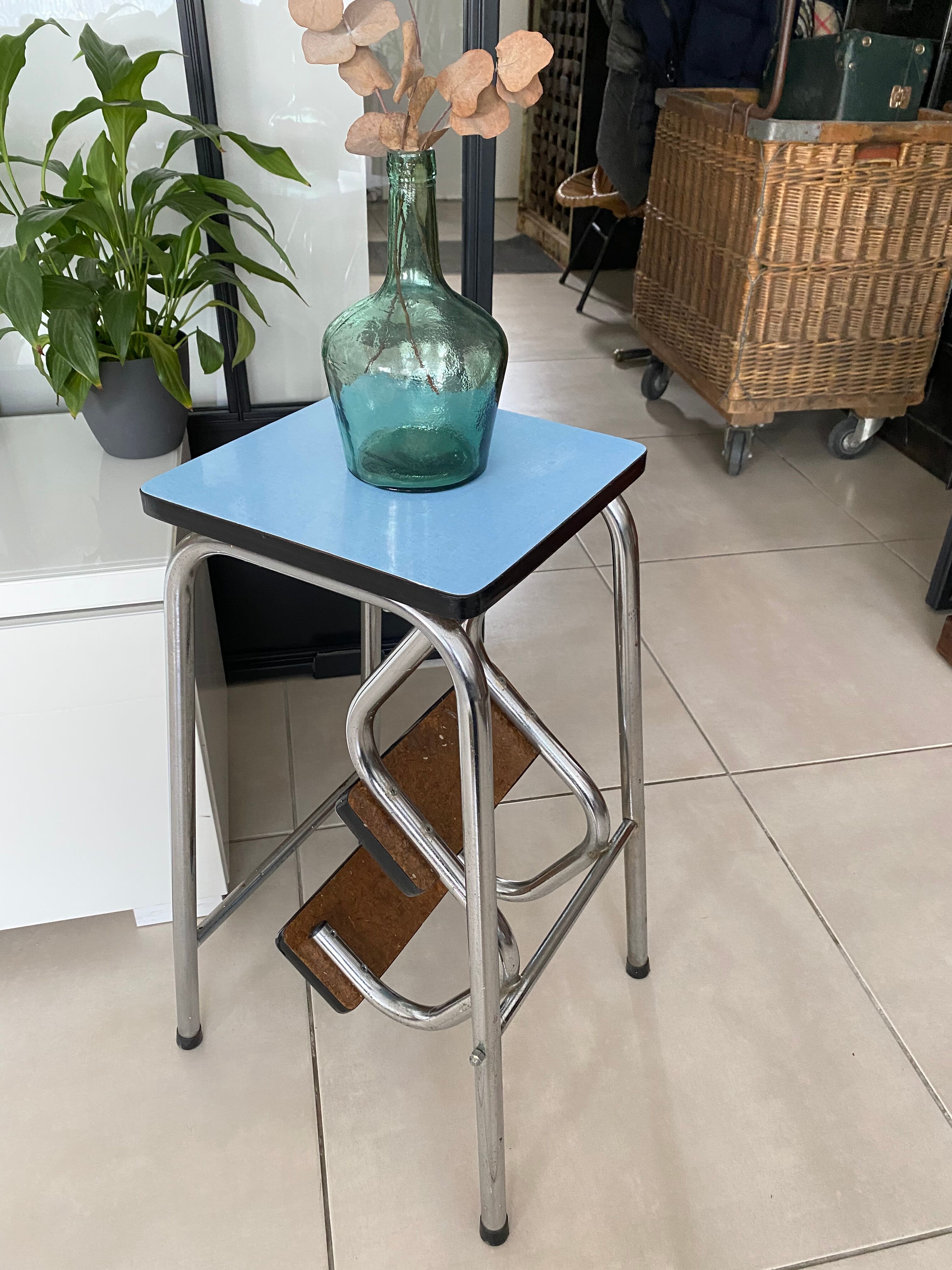 Stool stepladder formica vintage