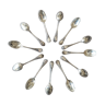 12 moka spoons or silver metal espresso Christofle Marly