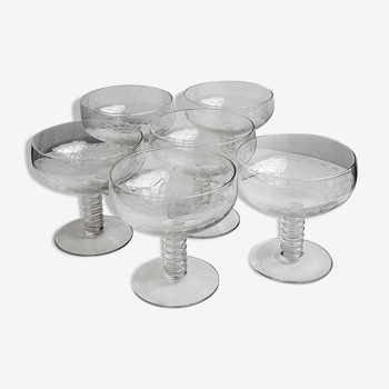 Set of 6 art deco champagne cups