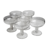 Set of 6 art deco champagne cups