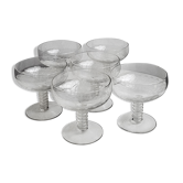 Set of 6 art deco champagne cups