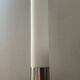 Vintage lamp in opaline and brushed aluminum