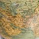 Vintage 1900 terrestrial globe by Bertaux and Thomas in plaster