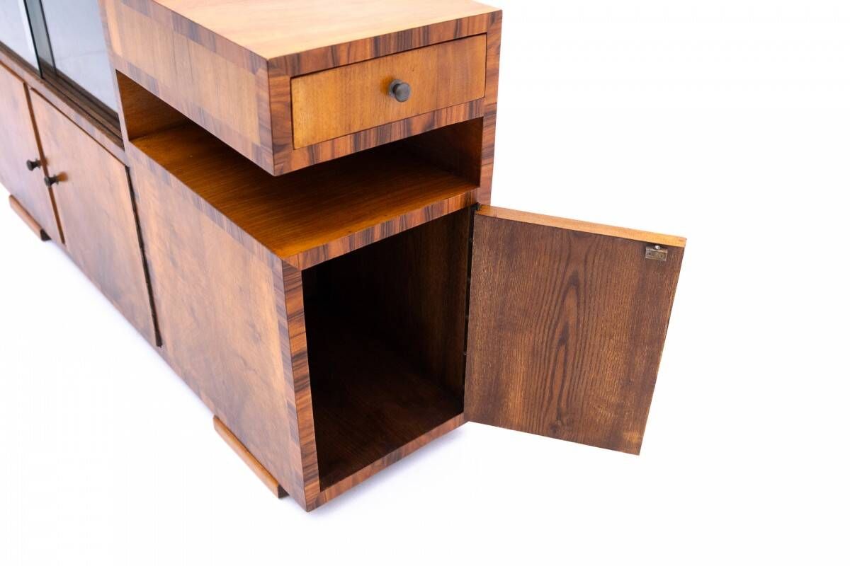 Art Deco-style sideboard, perfect as a TV stand, Poland, 1950s. Restored.