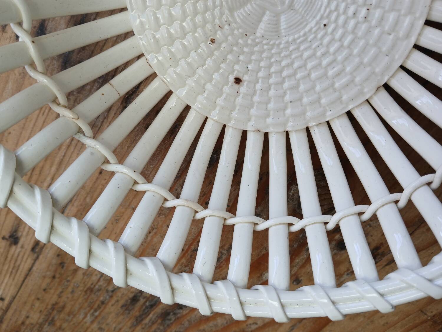 Woven earthenware basket