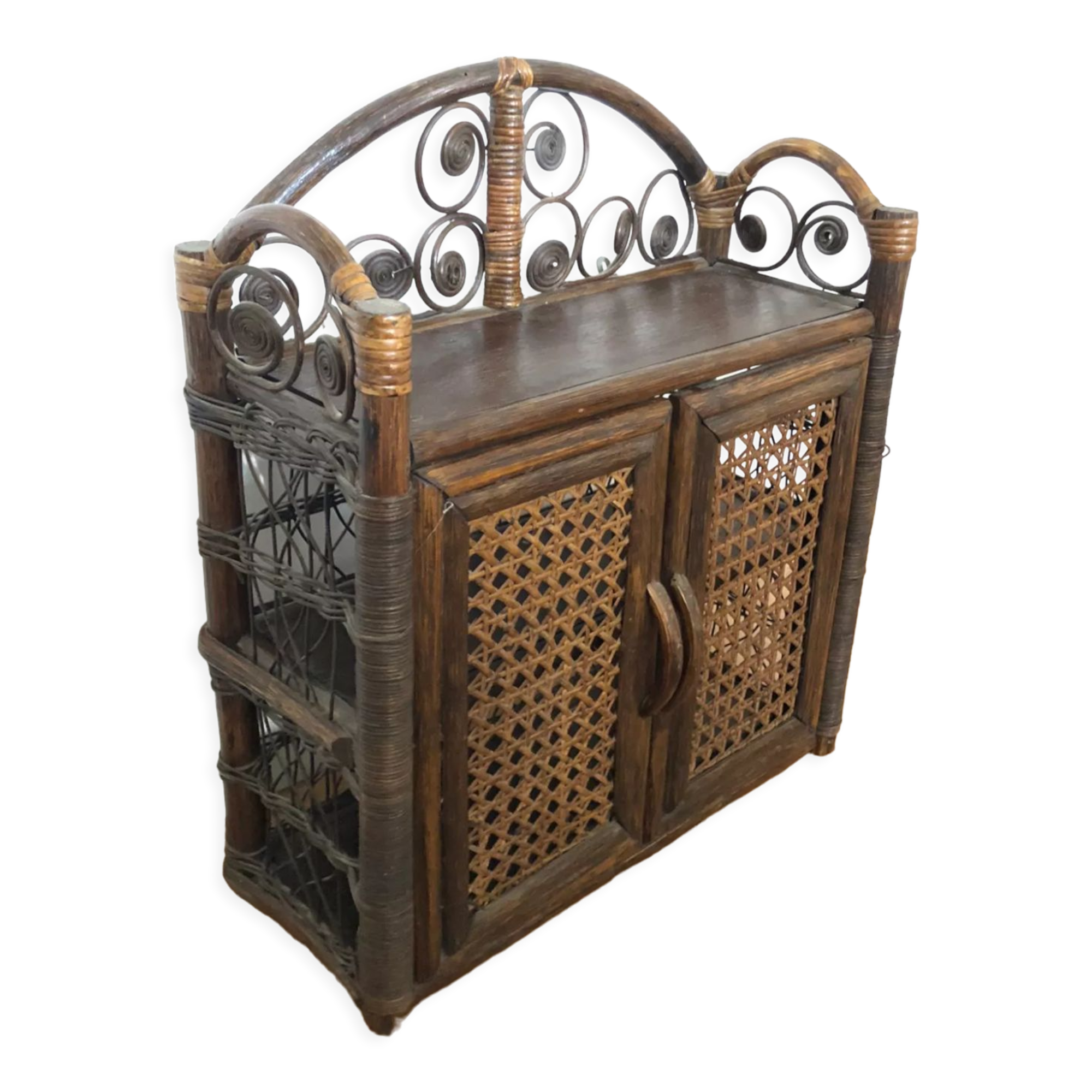 Vintage rattan shelf