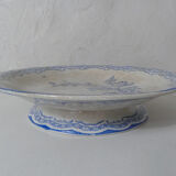 Ancienne assiette sur pied papillon, Terre de Fer Gien
