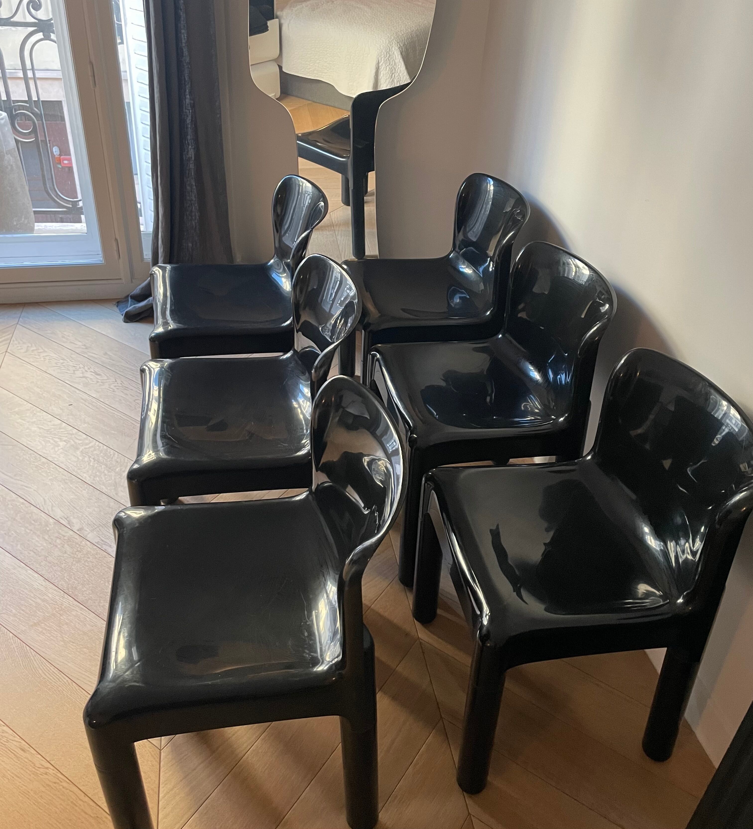 Set of 6 chairs 4875 by Carlo Bartoli for Kartell