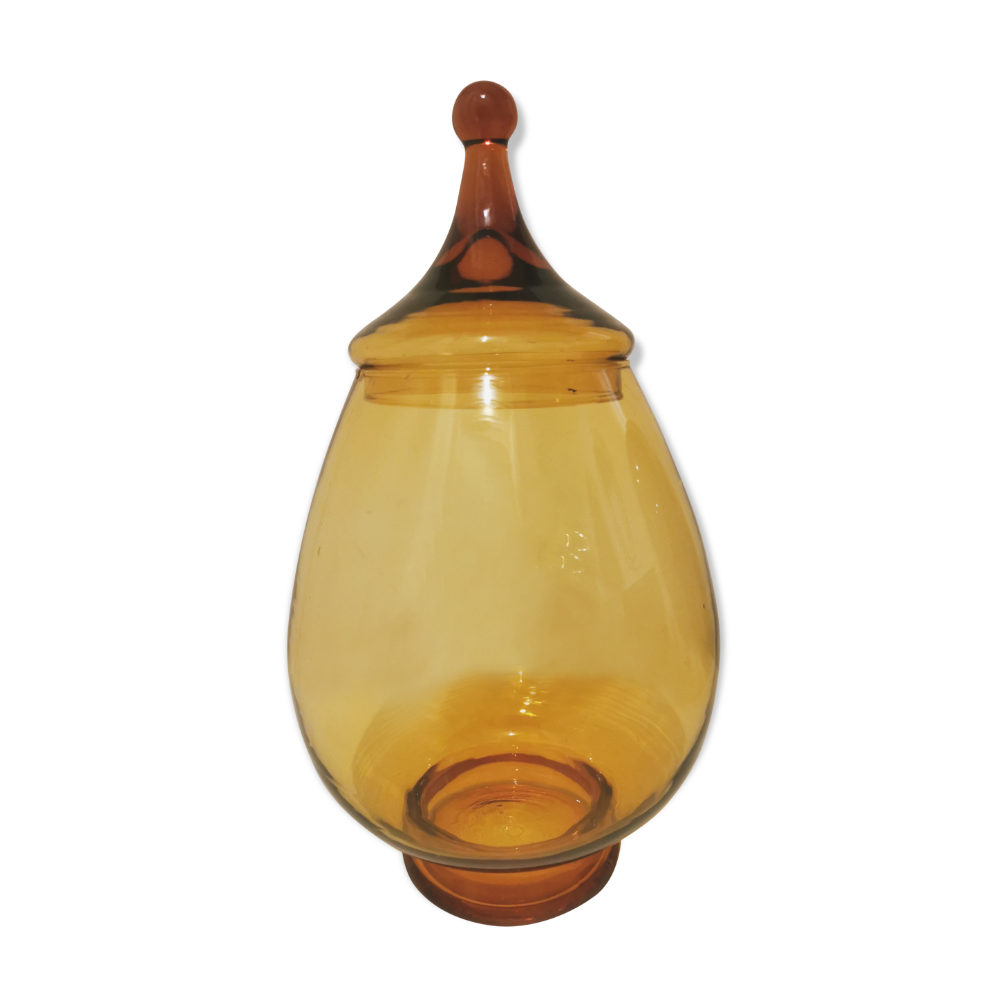 Apothecary pot, vintage XXL candy in 70s amber glass