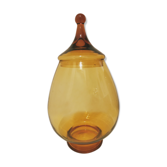 Apothecary pot, vintage XXL candy in 70s amber glass