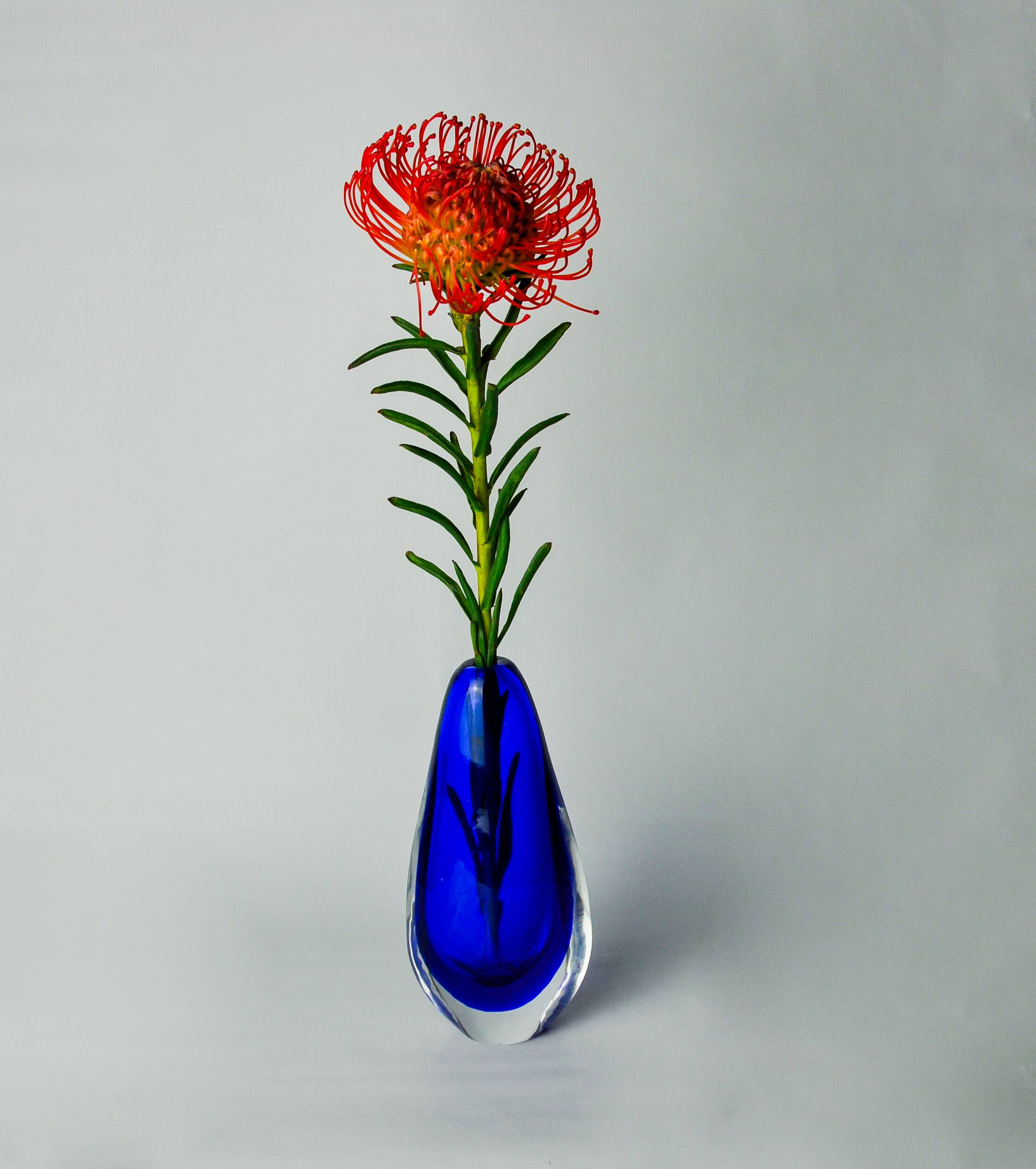 BLUE SOMMERSO VASE, MURANO GLASS, ITALY, 1970