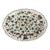 Oval dish 35cm green flowers