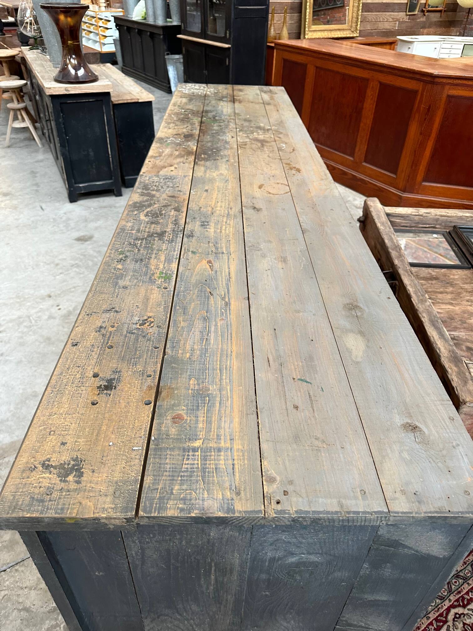 Large 20th century workshop furniture
