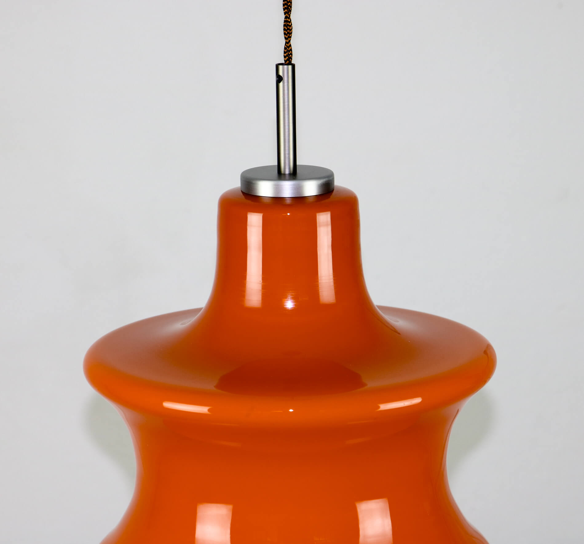 Mid-century orange glass pendant lamp