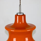 Suspension en verre orange du milieu du siècle