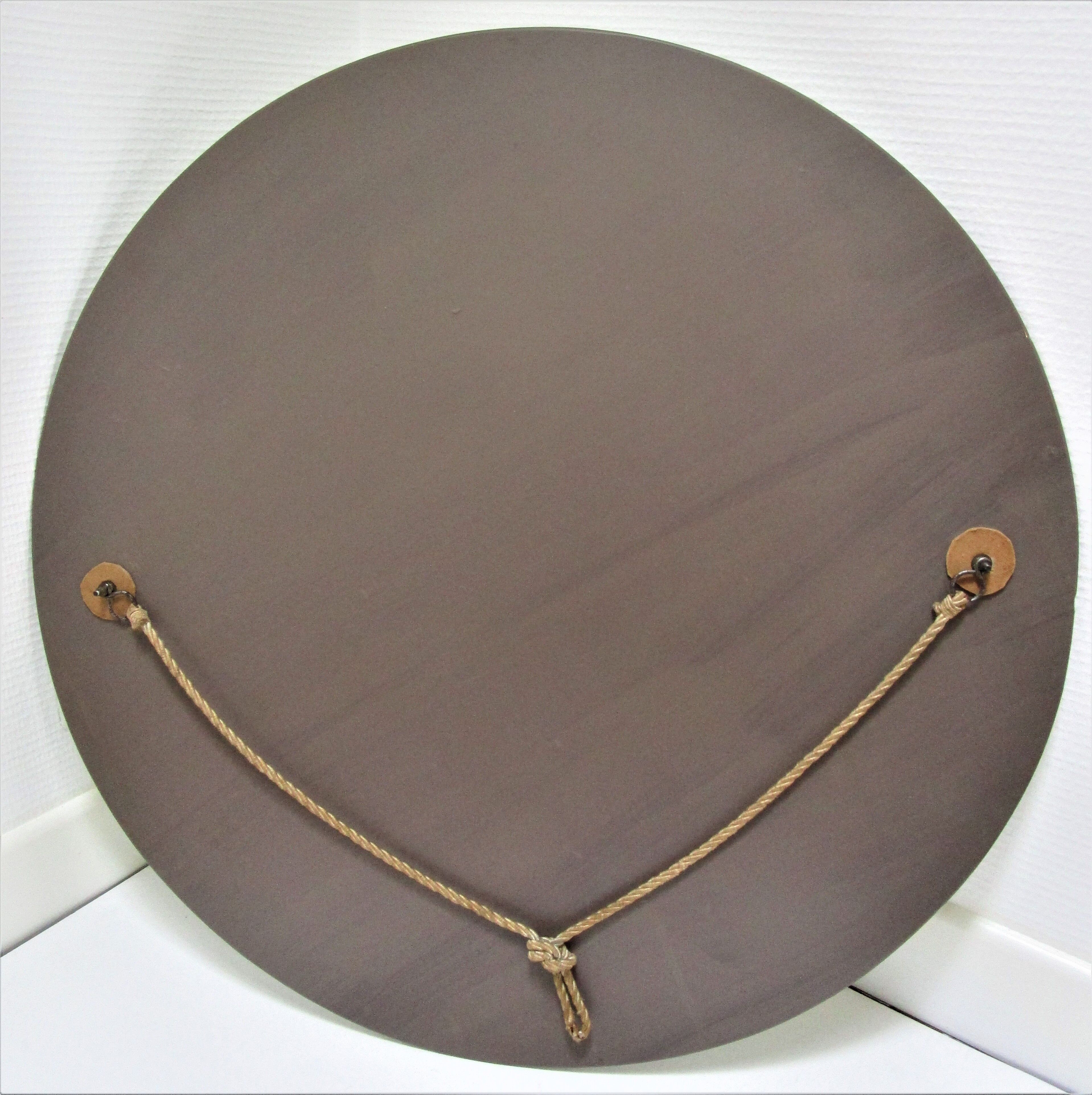 Round mirror with bevelled rim of the 60s diameter 66 cm
