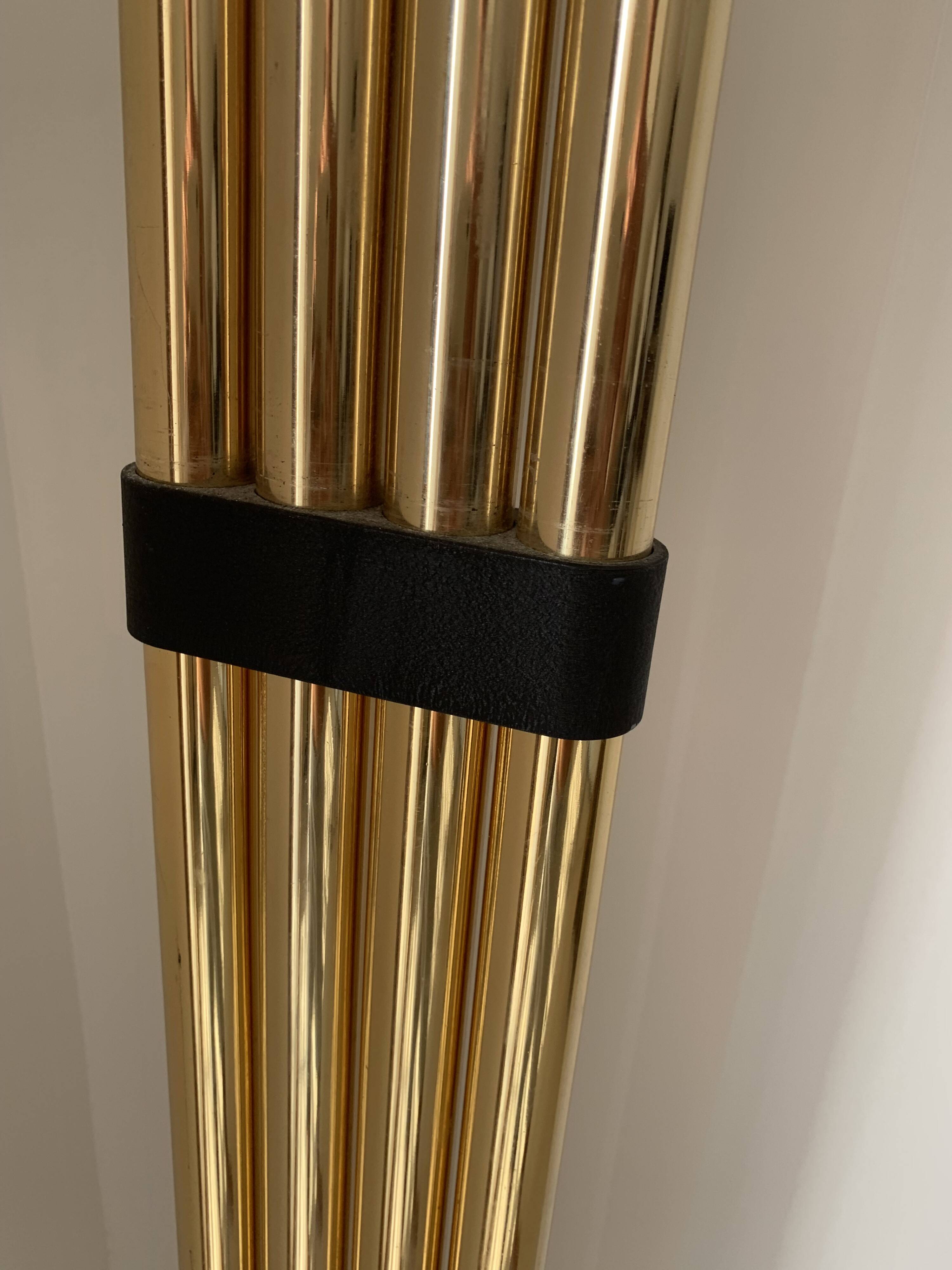 Vintage 1970s adjustable gold floor lamp by Goffredo Reggiani