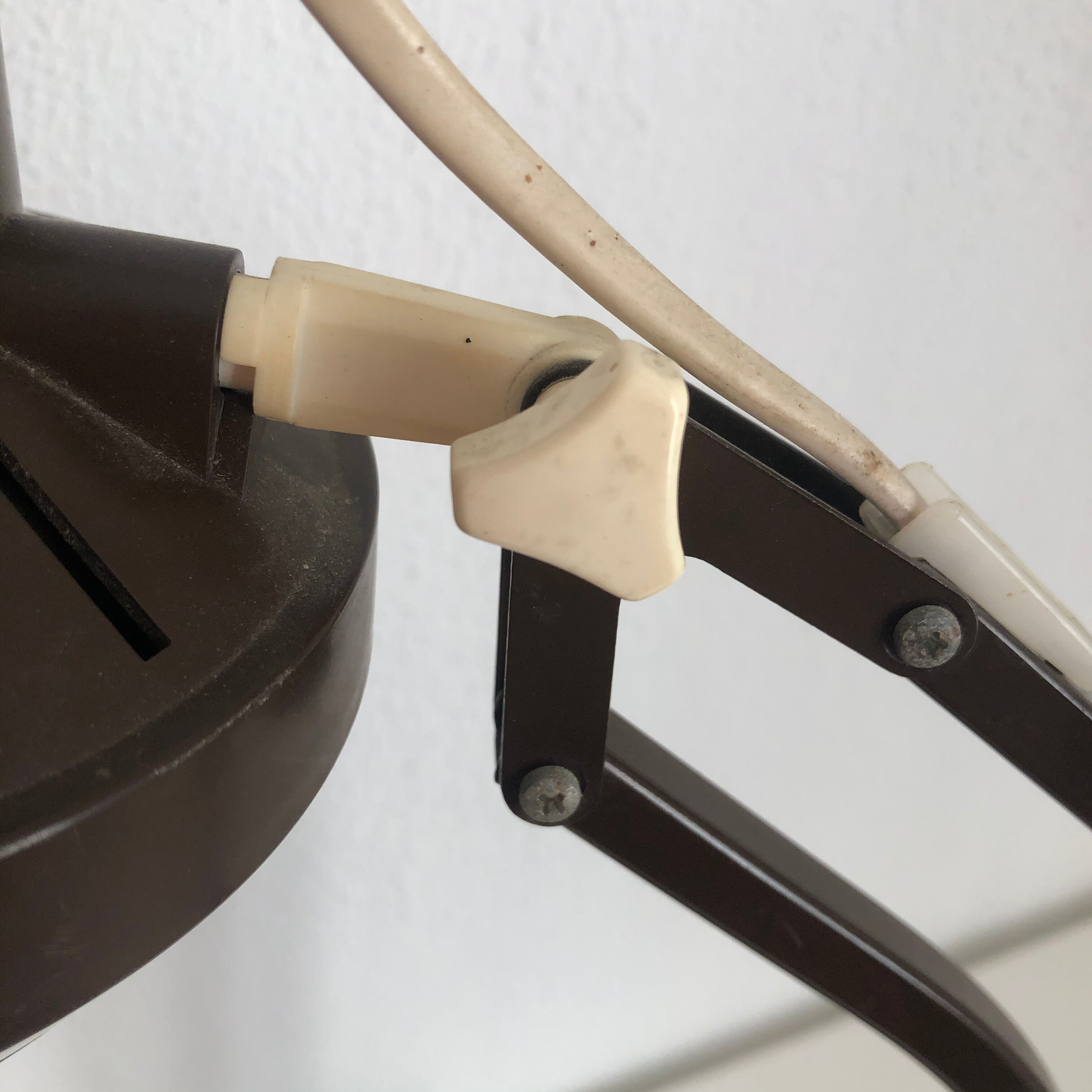 Vintage lamp 1960 office architect Ledu chocolate - 52 cm