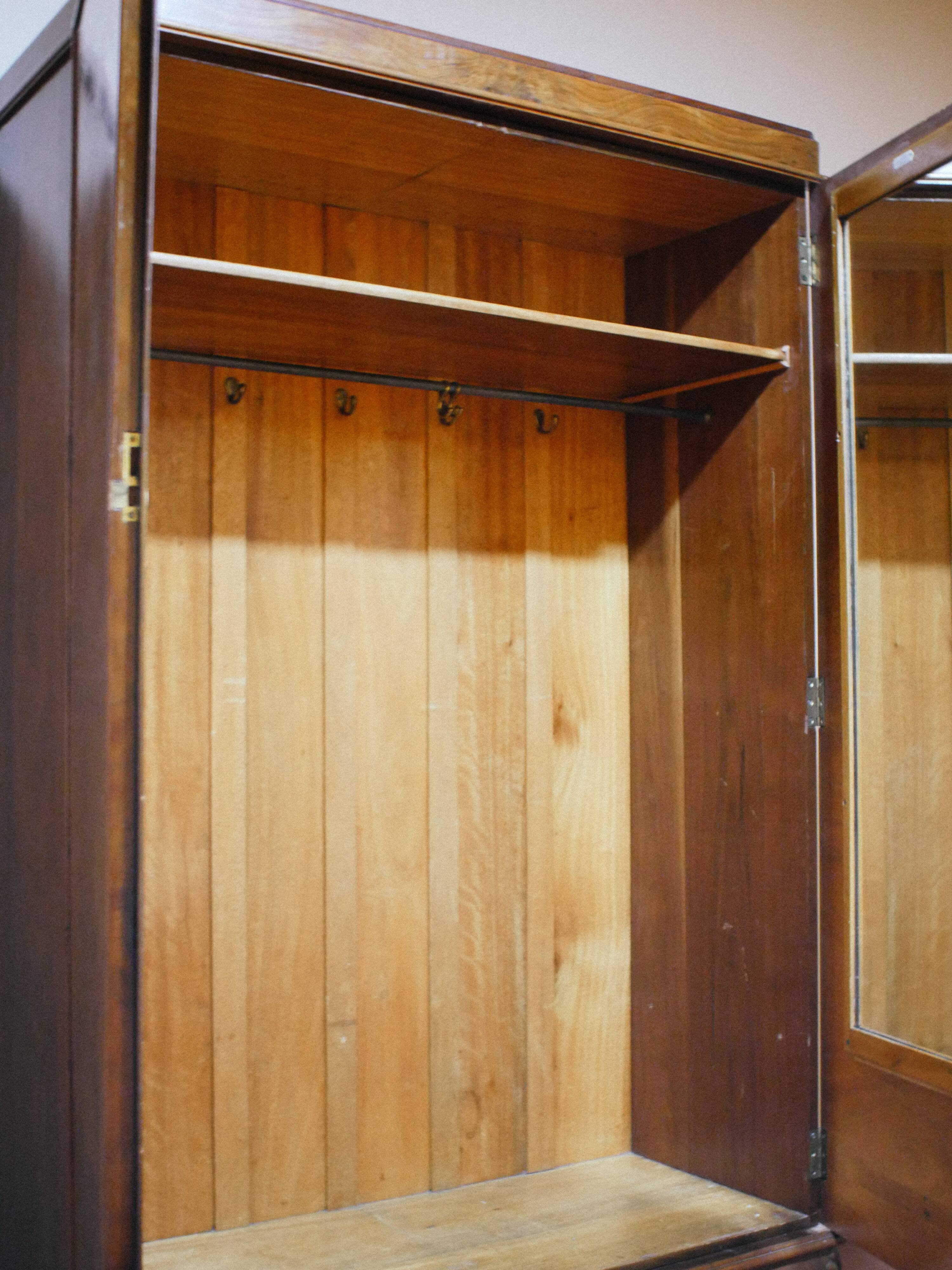 Art Deco wardrobe veneered in walnut burl.