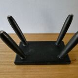 Tabouret en pin noirci