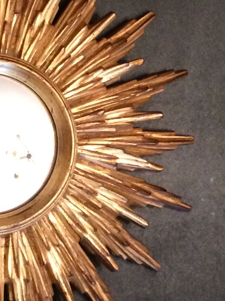 Mirror golden sun 49 cm " hollywood regency "