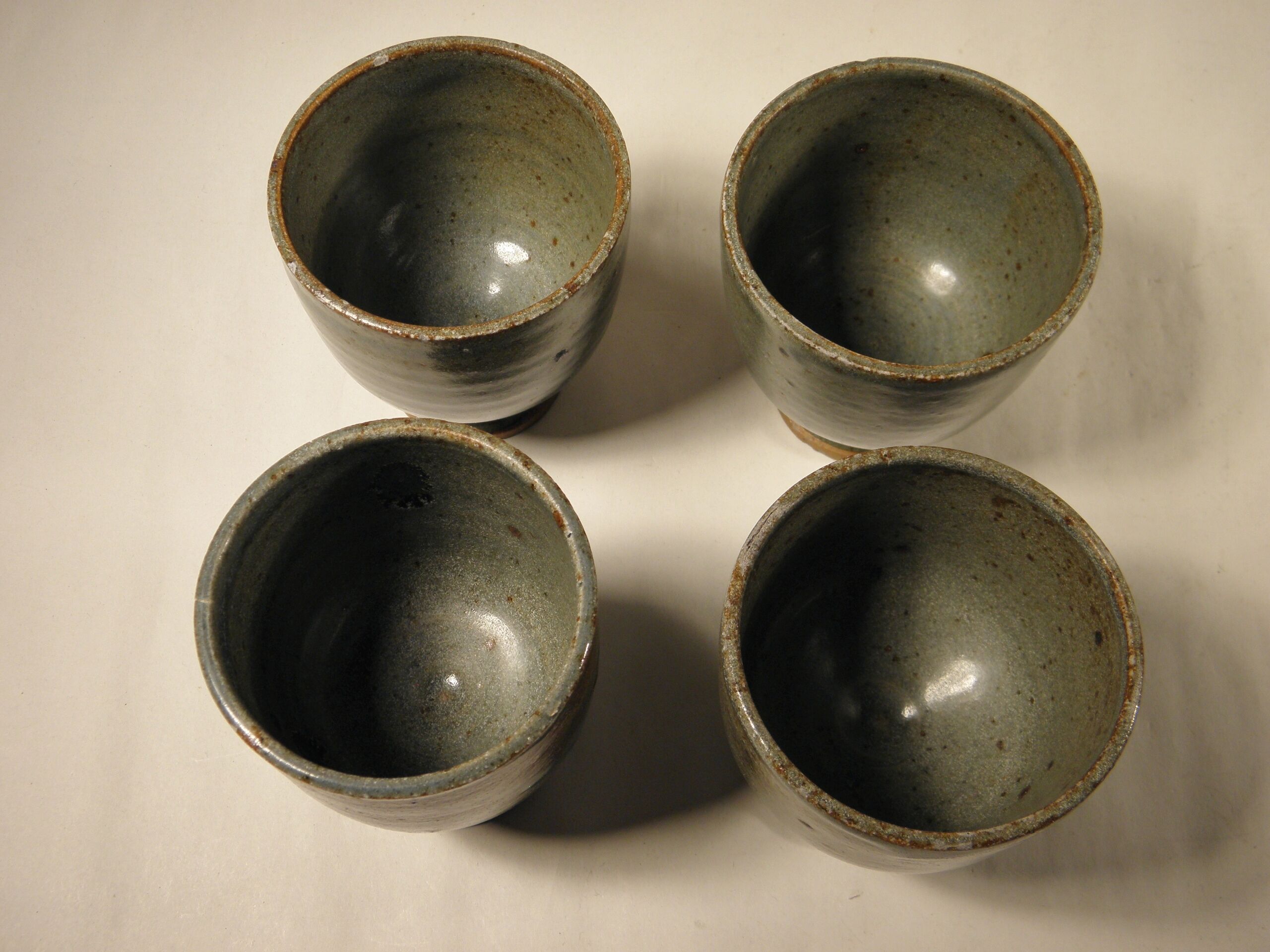 Enamelled stoneware tea set